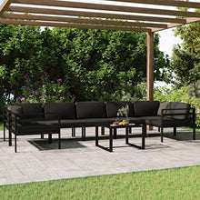 NKOPPFG Aluminum 8 Piece Patio Lounge Set with Cushions, Modular Anthracite Outdoor Seating