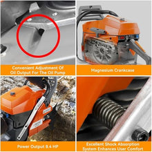 NEO-TEC NH8120 Gas Powered Chainsaw 120cc 8.4HP 2-Cycle Engine Big Gas Chainsaw for Extreme Logging and Cutting, Compatible with Husqvarna 3120 XP Parts