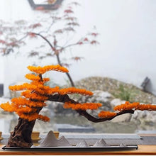 QWERAXZG Hotel Interior Decoration Office Desktop Landscape Fake Potted Pine Bonsai