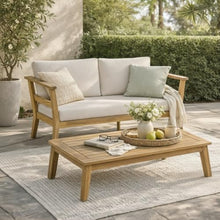 Merax Acacia Wood Outdoor Loveseat & Coffee Table Set