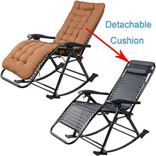 KLNBV Garden rocking chair Folding beach chair Height-adjustable garden chair Adjustable rocking chair Rocking chair with cushions for The beach, patio, terrace