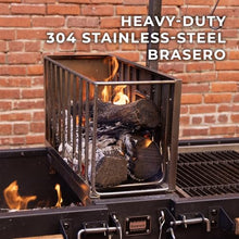 Backyard Discovery Argentine Santa Maria XL Wood Fire & Charcoal Steel BBQ Grill with Asado Clamp, Adjustable Grill Grates, Brasero, Fire Bricks, S-Hooks, Acacia Wood Table for Outdoor Gaucho Grilling