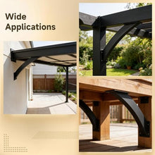 LQSYBHD Arc 45 Degree Angle Support Bracket Pergola Accessories for Gazebos Decks Porches Log Cabins Angle Corner Braces Inside Joint Heavy Duty Corner Brace Support(Size:8pcs)