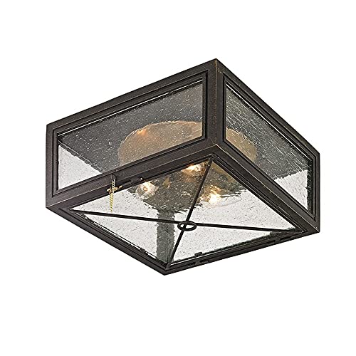 Troy Lighting C6440 Randolph Outdoor Flush Mount, Vintage Bronze