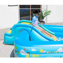 LSSOAZZVVN Outdoor Inflatable Swimming Pool Foldable Inflatable Slide Pool Kids Swimming Pool Water Fun Bathtub Folding Adult Bath Tubs Dog Pet Bath for Home Backyard Garden (B:440X210X