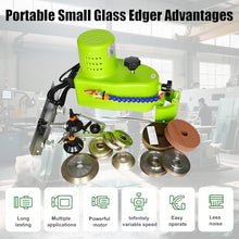 forplubossmmp Portable Glass Edger Machine, 800w Electric Power, 8000 RPM Speed, Diamond Glass Corner Grinding Edging Machine, Handles Plane, Curve Edges at 1-3 M/Min, Compact 14-Lb Build