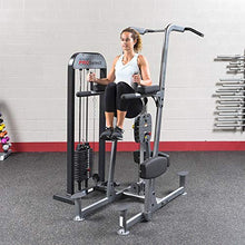 Body-Solid FCD-STK Selectorized Knee Lift Tower with Weight Assist Black Gray
