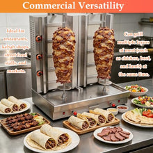 WYDDDARY Commercial Gas Shawarma Grill Machine 2800Pa 2-Station Auto-rotate