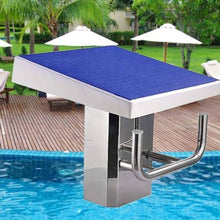 Heavy Duty Swimming Pool Diving Platform,Stainless Steel Diving Boards with Blue Anti-Slip Countertop,Load Capacity 600 Lbs/280kg,15° Inclined Professional Diving Platform for Inground Pools