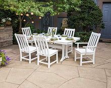 Polywood Vineyard 7-Piece Nautical Trestle Dining Set Slate Grey