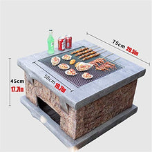 Outdoor Fire Pit Imitation Stone Terrace Backyard Outdoor Firewood Brazier, Garden Fireplace BBQ Grill Table Set, 75cm/29.5" (Color : Kit-2) (Kit 1)