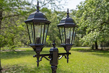 Kenroy Home Villa 6' Traditional 2-Light Decorative Vintage Outdoor Portable Street Lamp with Clear Glass Panels for Deck, Patio, Porch, Walkways, or Backyard Events, Oil Rubbed Bronze