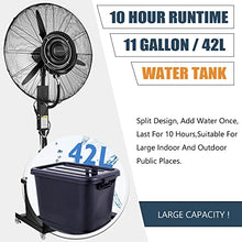 CUTPOIY Outdoor Misting Fan, Oscillating Pedestal Fan with 42L Water Tank, Adjustable Height, Cooling Mist Spray for Patio Garden, Fan Blade 750mm
