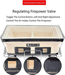 Dntum Japanese Yakatori BBQ Charcoal Grill Rectangle Ceramic Clay Grill Cooker Tabletop Hibachi Stove with Grate, Stand and Food Tong for Indoor Outdoor
