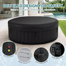 SunSwell 71" Inflatable Hot Tub 4 Person, Round Outdoor Spa, Black