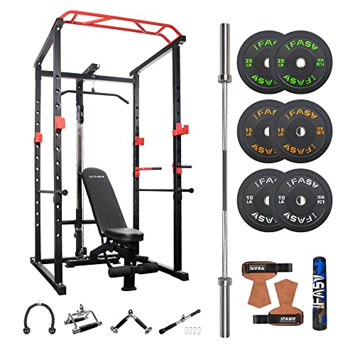 IFAST Power Cage with Lat Pulldown 1000 LBs Capacity Black