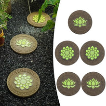Glow in The Dark Round Stepping Stone Set, Outdoor Luminous Lotus Stepping Stone Path Pavers, Home Villa Garden Patio Stones for Decorative Ground