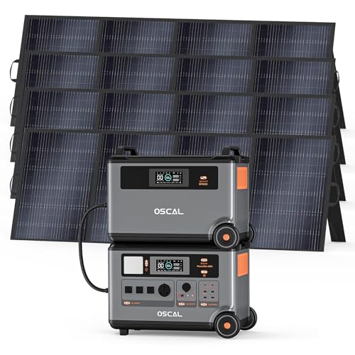 OSCAL 7200Wh Solar Generator PowerMax 6000 with 4x400W Solar Panel