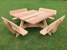 Dan's Outdoor Furniture Mfg. Co. LLC Western Red Cedar 56" Square Top Picnic Table w/Easy Seating and Backs
