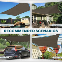 Coarbor 25'x25' Reinforced Wire Sun Shade Sail Rectangle Heavy Duty Strengthen Canopy Cover with A Ring Steel Cable Wire for Patio Backyard Deck Yard Garden Pergola Porch, Brown