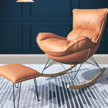 WGTYOA Technology Fabric Rocking Chair Balcony Toffee Recliner Leisure Lazy Sofa