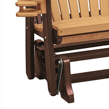 American Furniture Classics Dual Fan Back Glider Cedar and Tudor Brown