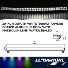 Lumishore 30 Inch LED Spotlight Waterproof White Light Bar 53,460 Lumens White