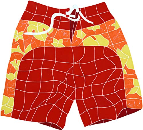 Artistry in Mosaics Board Shorts Ceramic Pool Mosaic 20"x21" Red