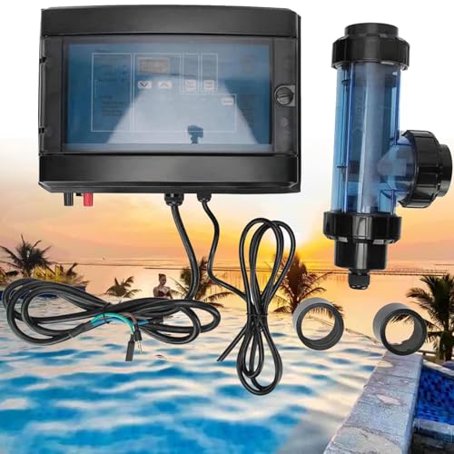 Salt Chlorine Generator,Saltwater Chlorinator,10g/H-50g/H Automatic Cleaning Salt Water Pool Chlorine Generator System, Pool Chlorine Generator Chlorinator for SPA Swimming Pool,10g/h