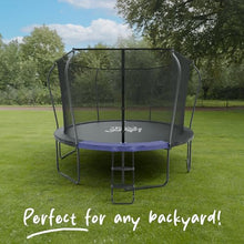 123 Jump 14FT Outdoor Trampoline with Safety Enclosure and Ladder Black/Blue