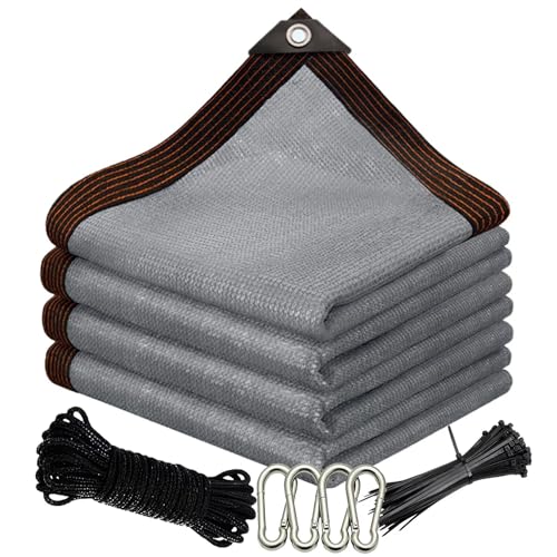 LJTGFHP 90% Sunblock Shade Cloth Net Gray Resistant - 40 x 50 ft Garden Shade Mesh for Plant Cover, Greenhouse, Chicken Coop, Kennels, Tomatoes Plants