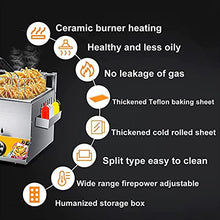 EliteBloom Commercial Gas Fryer,Stainless Steel Fat Fryer,with Basket and Lid,Freestanding Temperature Control,for Restaurant Home Fries Chip,6L+6L,6L+6L