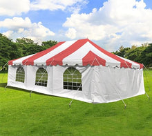 Party Tents Direct 20' x 30' Weekender Pole Canopy, Red Top with Sidewalls