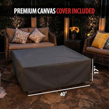 AMS 40" Square Concrete GFRC Natural Gas Fire Pit Table (Light Gray)