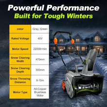 Cordless Snow Removal Machine, 18" Electric Snow Blower Yard