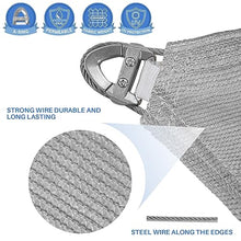 E&K Sunrise 30' x 40' Sun Shade Sail Rectangle Canopy Shade Cover with A Ring Steel Cable Wire UV Block for Pergola Patio Backyard Garden Deck Outdoor (Light Gray)