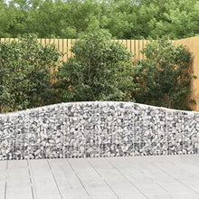 Arched Gabion Baskets 2 pcs Galvanized Iron for Outdoor Plants White Black
