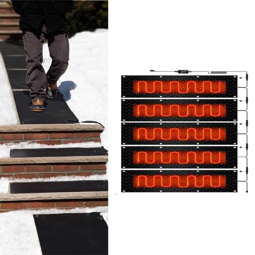 Treayes Snow Melting Mats for Outdoor Driveways, Stairs, and Doorways - Efficient Winter Snow Removal Solution(40x120cmx5Pcs)