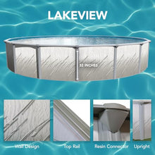 Puri Tech 18'x52 Lakeview Above Ground Swimming Pool Set with Liner, Skimmer, Liner Pad, and Pool Cove for Replacement Backyard Swimming Pool Setup