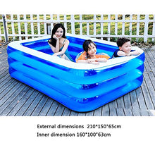 Large Kids Inflatable Pools 1-6 People Use Family Inflatable Pool Thick Wear-Resistant Cold-Resistant PVC Material Garden Backyard Water Play Family Playing Water