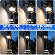 LED Bullet Spot Flood Light 30W/40W/50W Selectable 3000/4000/5000K Tunable