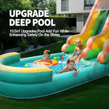 26FT Giant Inflatable Water Slide for Adults & Family Fun, Commercial-Grade Heavy-Duty PVC Water Park with Large Splash Pool, 1100W Blower, Above Ground Pool Slide for Backyard Parties