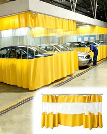 Heavy Duty Garage Divider, Smooth-Gliding Rollers, Car Wash Stations Awning