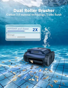 OOTDAY Cordless Pool Vacuum for Inground Pools, Cordless Robotic Cleaner up to 2150 Sq.ft, Wall and Waterline Cleaning Vacuum, Drains Cross, Self-Parking Lasts 180 Mins