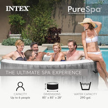 Intex 28441EP PureSpa Plus 85" x 28" Portable Inflatable Hot Tub Bubble Jet Spa with Non-Slip Adjusting Hot Tub Seat Spa Accessory (2 Pack)