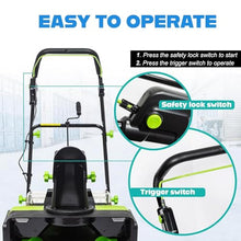 Electric Snow Shovel, 20” Corded Snow Blower, 20 X 10 Inch Clearing Path and 25 Feet Throwing Distance, with Led Headlights, Fast Charger, Small Snow Removal Equipment 4 Batteries