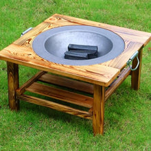 Portable Outdoor Fire Pit, Large Fire Pit for Patio with Steel Grill Rack Outdoor Charcoal Stove, Ideal for Bonfires, Camping, and Outdoor Cooking