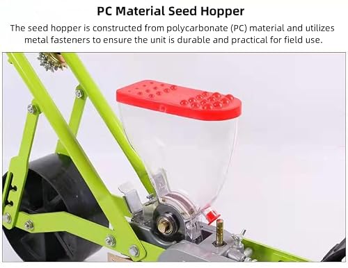 Acdesino Manual Push Seed Planter with Adjustable Multi-Row Spacing, Hand-Push Precision Seeder for Vegetables, Rust-Resistant Powder-Coated Frame with Durable PC Hopper (3-Row Model)