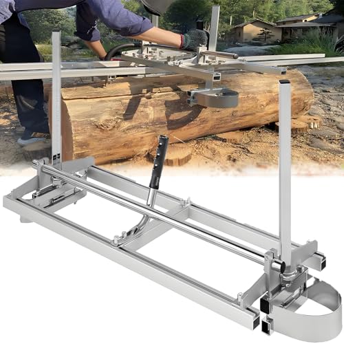 ddingsmafosee Portable Chainsaw Mill Guide,Chainsaw Milling Machine with Scale and Locating Holes,Chainsaw Accessories,Log Cutting Attachment Tool,Aluminum Milling Rail,Achieve Mirror-Level Cutting