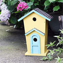 Feiyx Nest Bird Toy with Bells,Double-Layer Villa Bird's Nest House Feeder,Gardening Landscaping Cabin Birdhouse Outdoor Decoration,Steel Multi-Feeder Kit Stand for Attracting Wild Birds (Color : A)